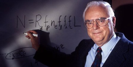 Picture of Frank Drake with his equation