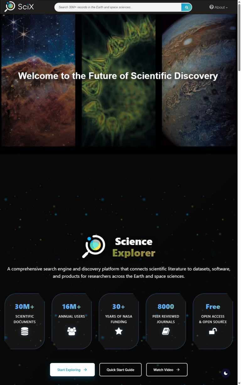 Introducing Science Explorer (SciX) | In the Dark